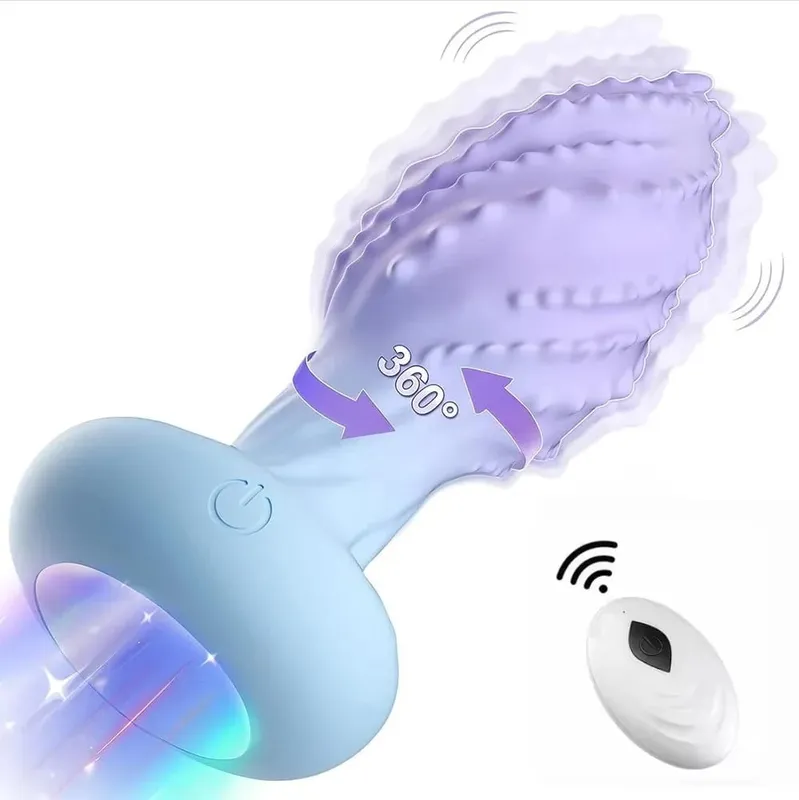 360° 旋轉擺動遙控振動器肛門塞男士前列腺按摩器同性戀肛門振動器肛門塞成人性玩具