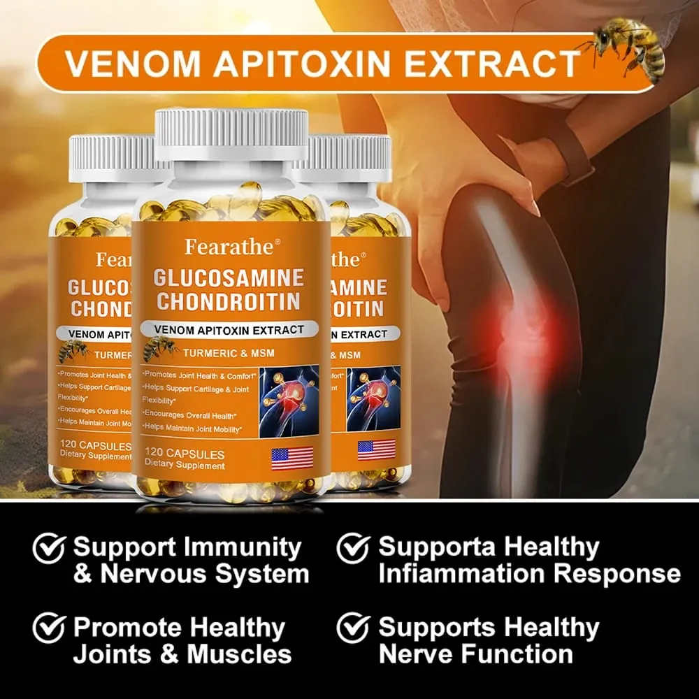 Suplemento de Glucosamina Condroitina MSM e Cúrcuma - Suporte para Cartilagem e Saúde Articular e Flexibilidade Cápsulas Não OGM