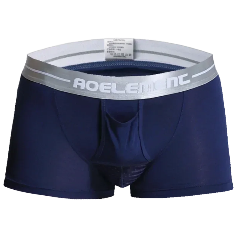 Bala roupa interior separada masculina ventilada verão cuecas secas saco de seda gelo boxers saudáveis