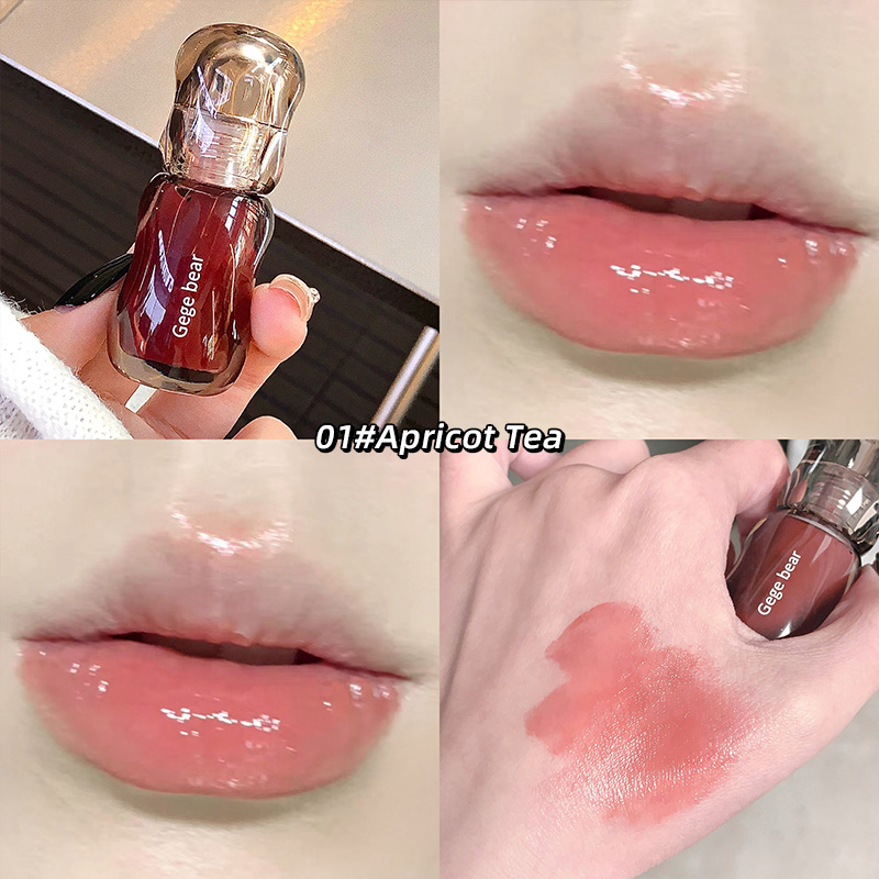 Gege Bear Crystal Gloss Lip Tint — Autumn/Winter Hydrating Formula Mirror-Gloss Finish Youthful Plumping Effect