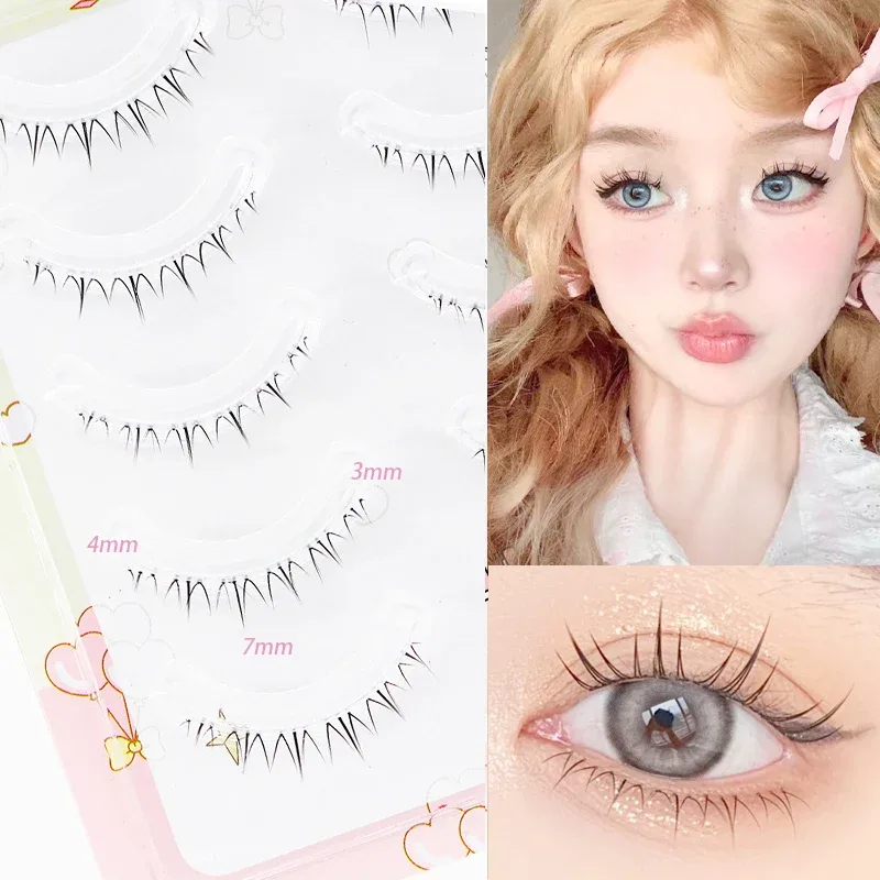Menglu 4-7mm Brown Under Lashes Little Flame Lower Eyelashes W-41 Natural Short Style Imitation Hand Painting Fake Eye Lashes