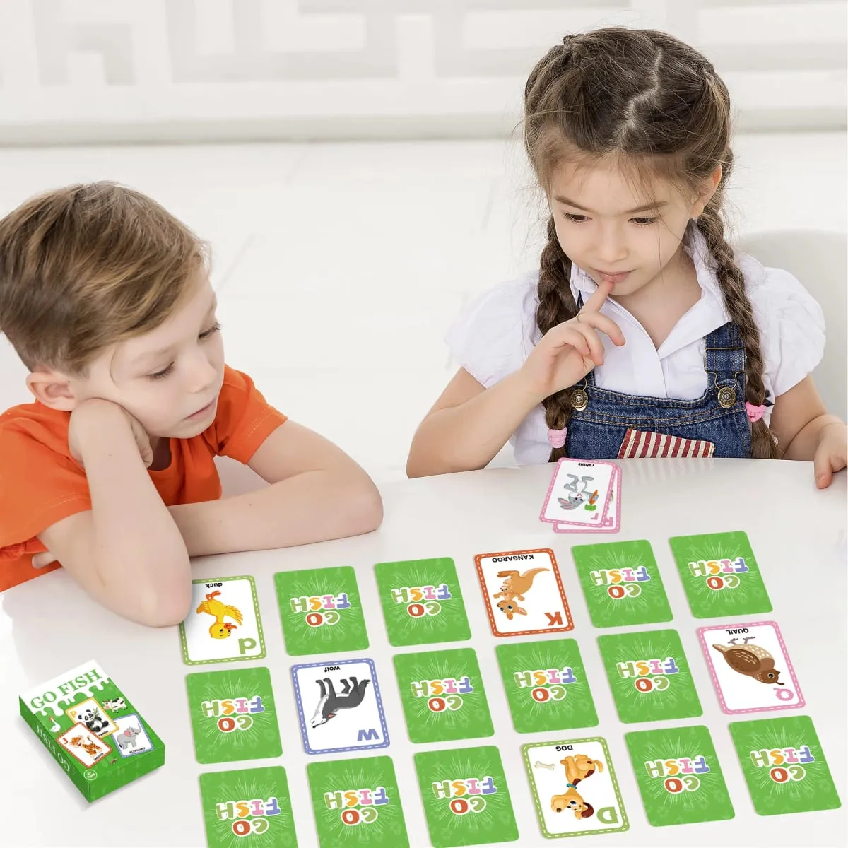 [Jogos de cartas Go Fish] Jogo de cartas educacional para crianças de 4 a 8 anos para presentes de aniversário Jogo familiar noturno pré-escolar