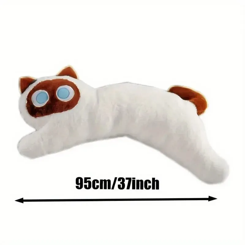 Travesseiro longo de pelúcia para gato preto, travesseiro para dormir, dormitório, perna, almofada, sofá, boneca de pelúcia, casa, sala de estar, travesseiro macio