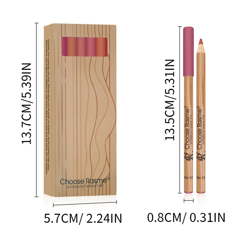 12 conjunto de lápis delineador labial fosco, renderização de cores, fácil maquiagem, à prova d'água, durável, cosméticos, presente de dia dos namorados