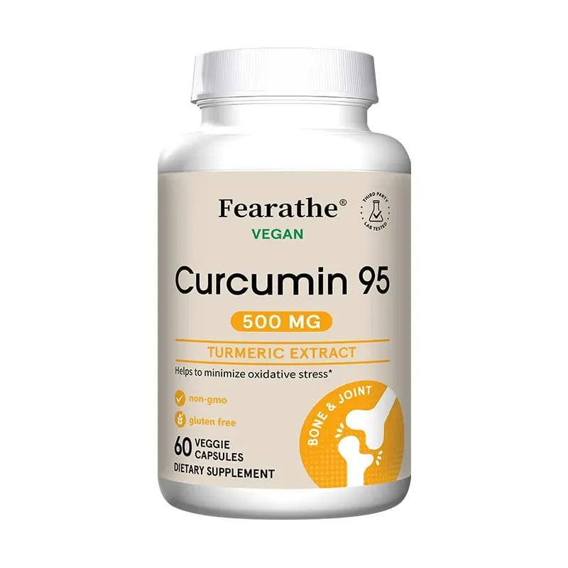 Curcumina - 95% curcuminóides - Suplemento de cúrcuma altamente absorvido para conforto e flexibilidade na saúde das articulações - 120 cápsulas