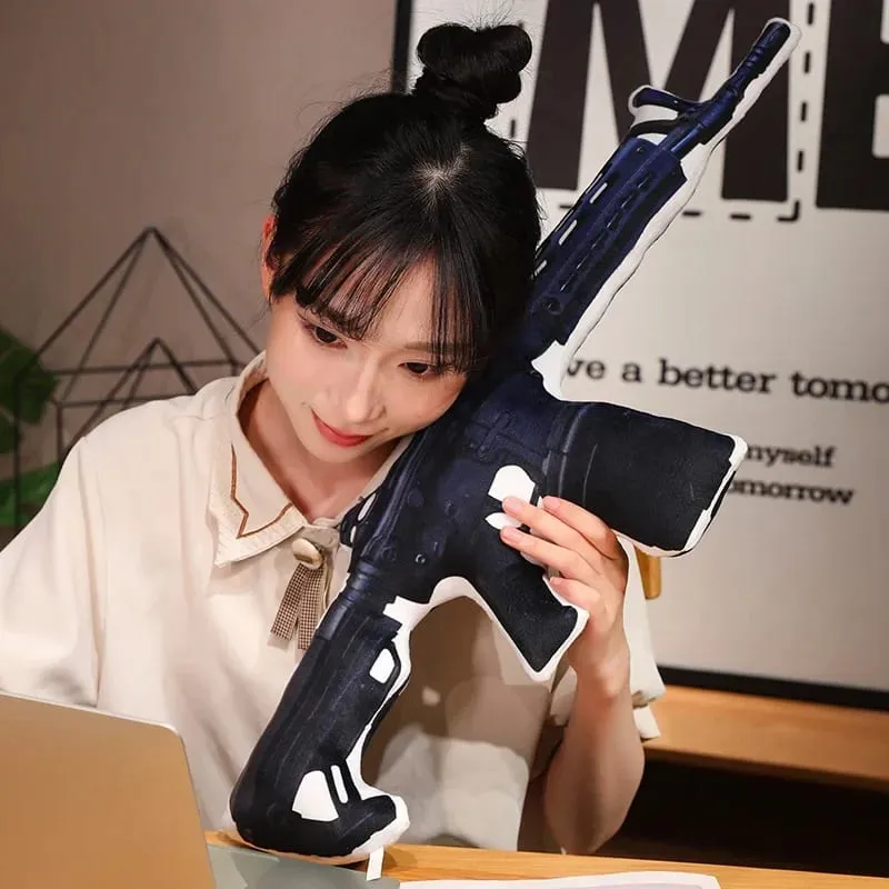 Super legal realista recheado impresso arma de fogo brinquedos de pelúcia macio engraçado lifeiliek rifle sniper rifle brinquedos adereços de jogo para meninos