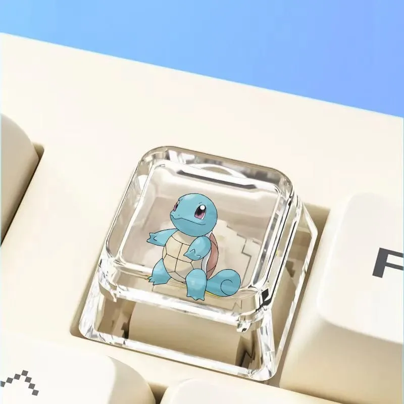 Teclado mecânico cruzado personalizado anime keycap único charmeleon blastoise eevee transparente dos desenhos animados keycap