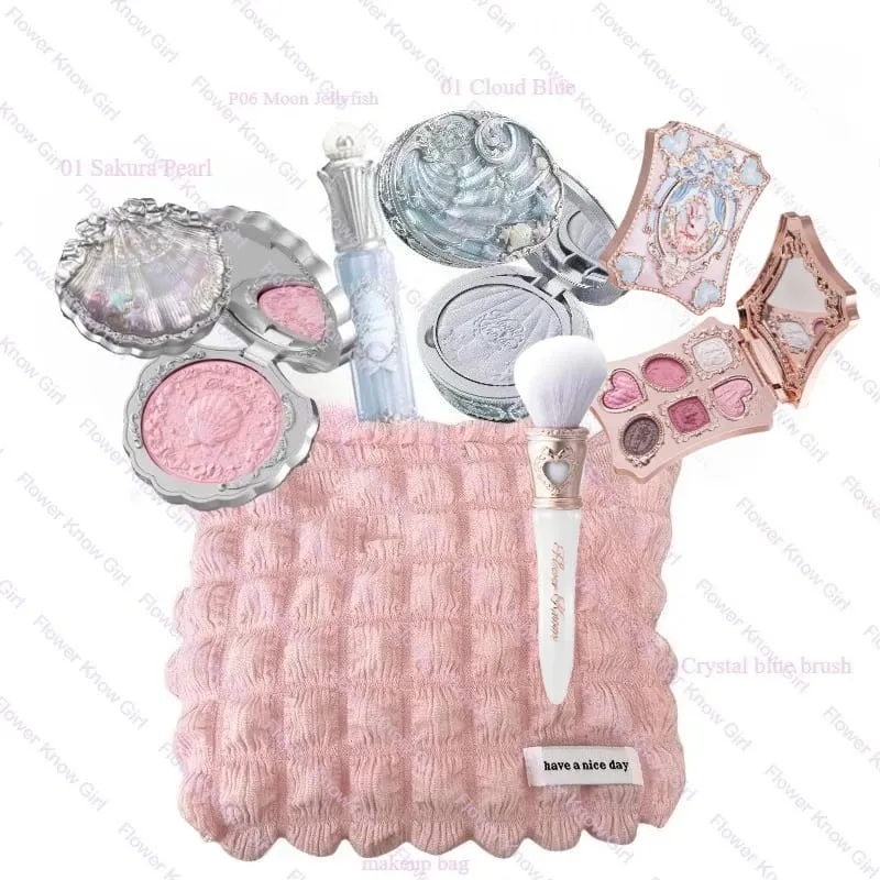 Flower Knows Shell's Jewel Collection Makeup Kit Full Professional Face Palette Blush Eyeshadow Lip Cream Highlighter Balm Sets