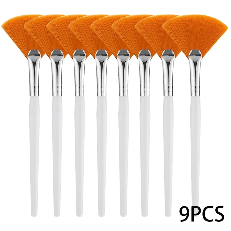 3/9/15 Pieces Facial Fan Mask Brushes Soft Mask Brush Applicator Esthetician Facial Mask Brushes For Women Girls Cosmetic Tools