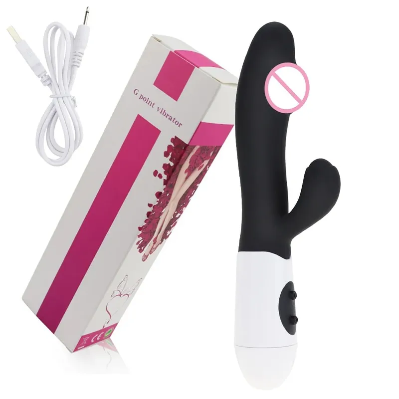 Coelho realista vibrador duplo vibrador g-ponto estimulação do clitóris massageador poderoso vibratório vagina masturbador brinquedo sexual feminino