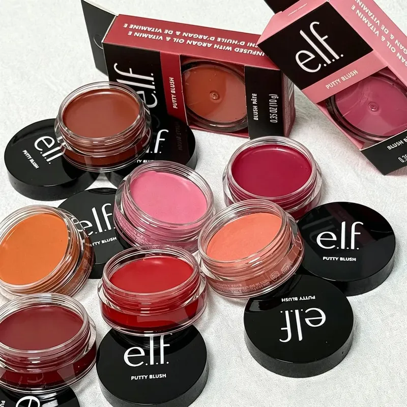 Elf Putty Blush Single Matte Cream Blush Dual-Use as Cream Eyeshadow Natural Soft Tone for Effortless Everyday Facial Makeup