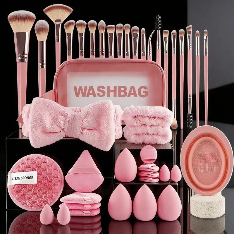 Conjunto de pincéis cosméticos profissionais 13/53pcs para pele mista com pincéis macios, perfeito para iniciantes e maquiadores