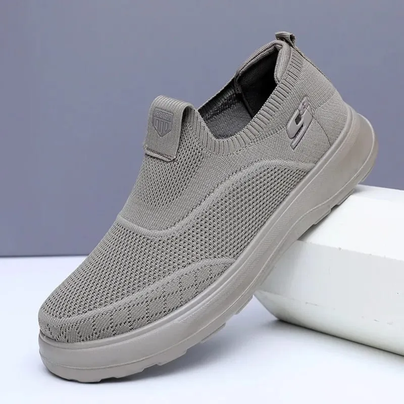 Tênis de malha respirável masculino leve malha superior confortável sola macia antiderrapante sapatos de caminhada casuais moda versátil — image 2