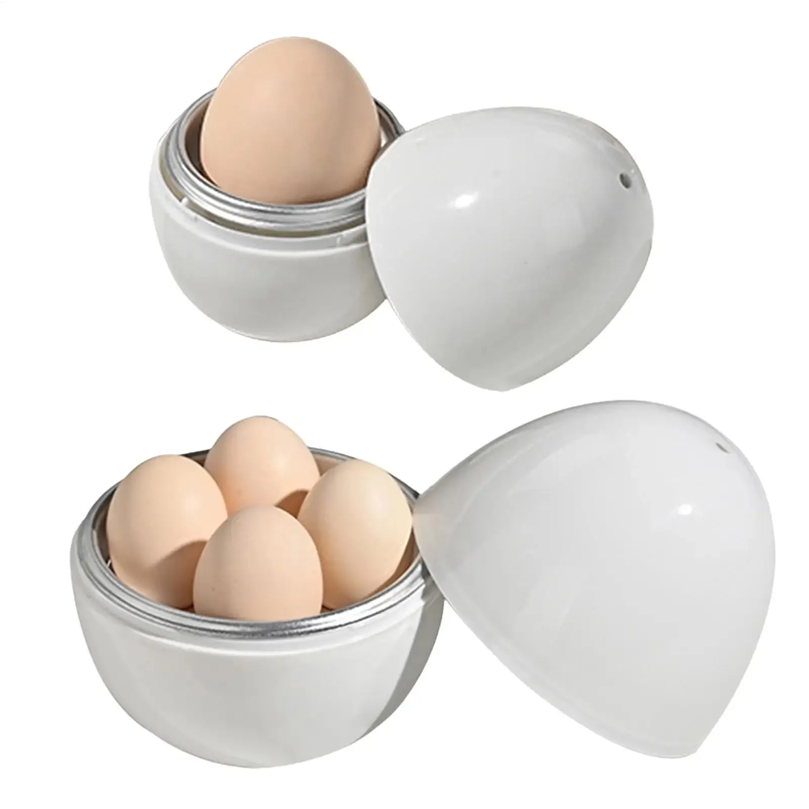 Vaporizador de ovos de micro-ondas, caçadores de ovos cozidos com tampa, vaporizador de ovos para ovos cozidos macios e duros, utensílios de cozinha para fervura rápida de ovos