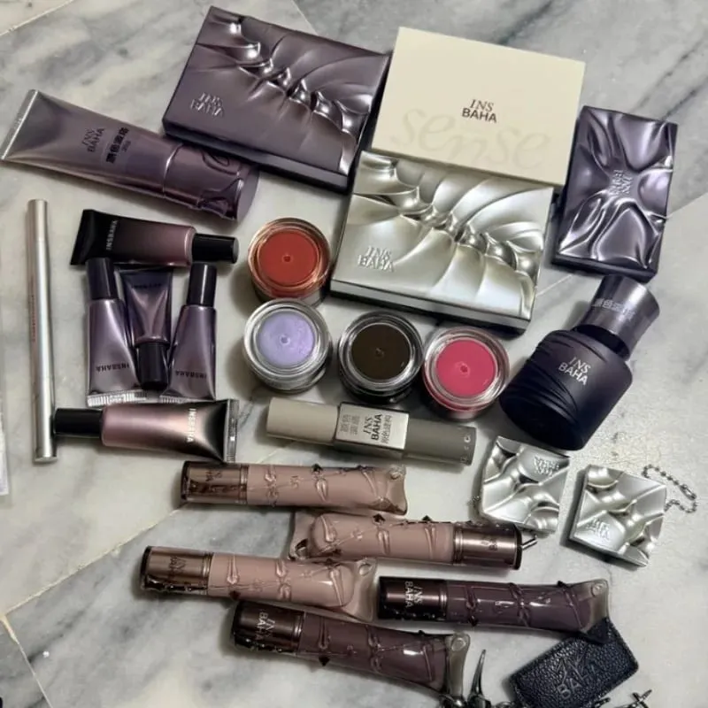 Conjunto completo de maquiagem para rosto inteiro, brilho labial, lama, paleta tudo em um, blush de uso duplo e pingente, coleção de beleza