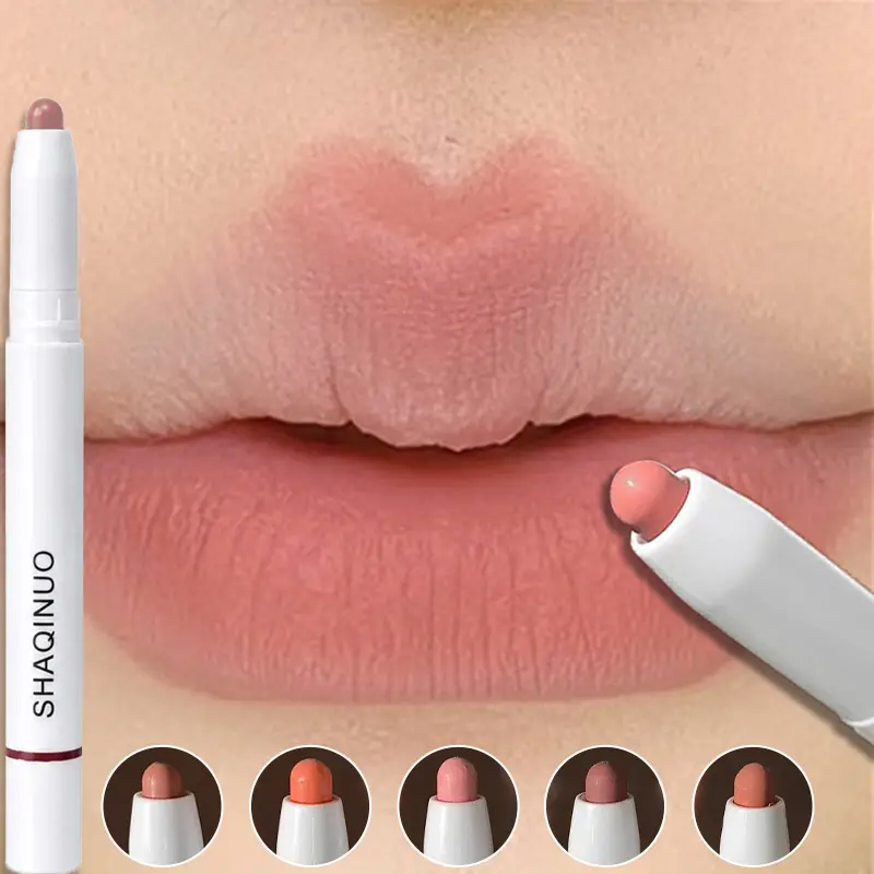 Lápis delineador labial fosco, à prova d'água, multiuso, suave, veludo, contorno labial, caneta modeladora, contorno labial rechonchudo, maquiagem duradoura