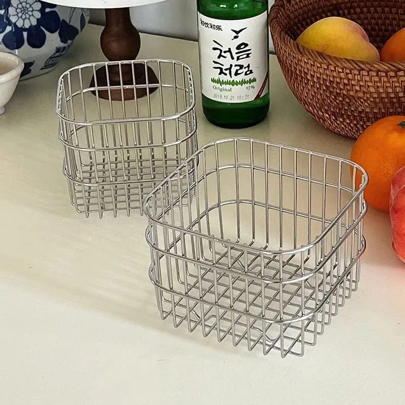 不鏽鋼化妝品工具收納籃多用途化妝刷護膚工具香水收納盒化妝品分類盒