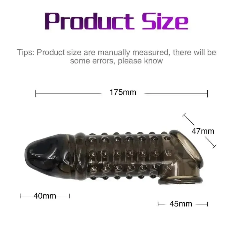 Extensor de pênis reutilizável, anéis penianos, atraso na ejaculação, camisinha para pau, capa de silicone, ampliação, brinquedos sexuais para homens