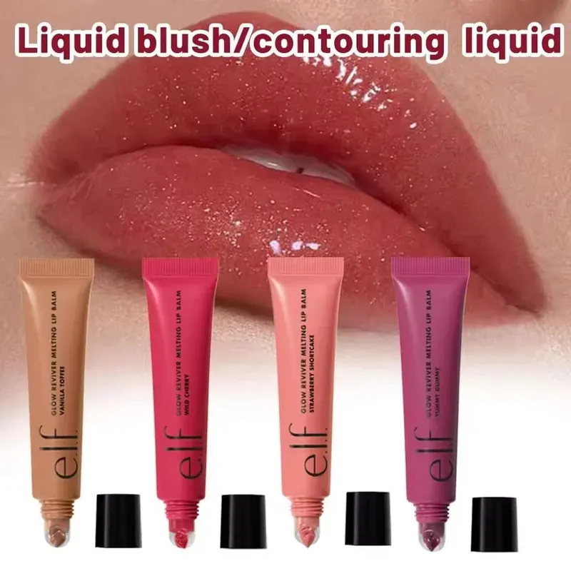 ELF Fashion Makeup Cosmetics Liquid Foundation Concealer and Brightening Lip Gloss with Flashing Lights Lip Oil Glossy Finish