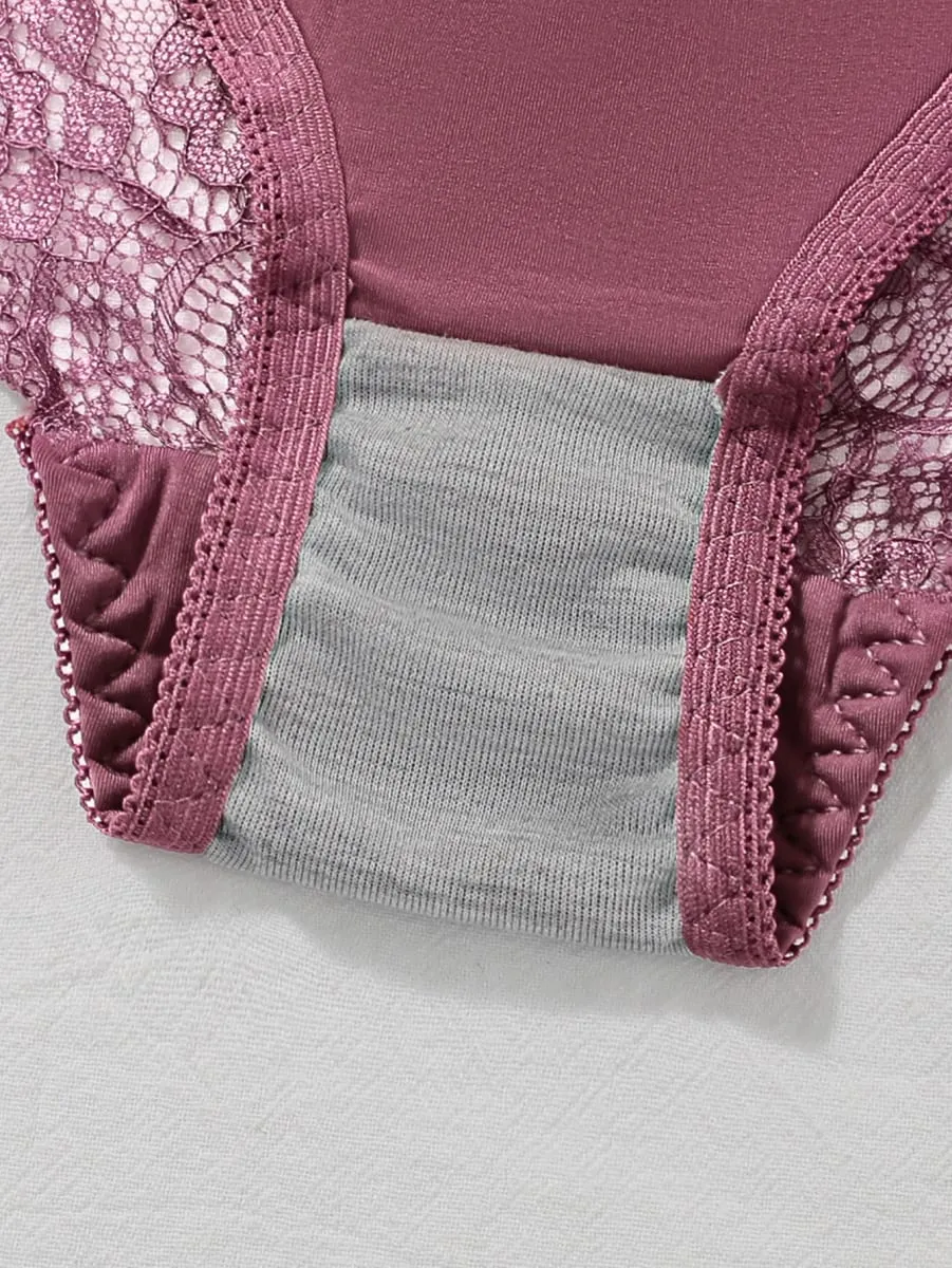 Conjunto de sutiã de renda de cor sólida feminino sem fio sem arame push up sutiã e calcinha 2 peças conjunto diário lingerie confortável