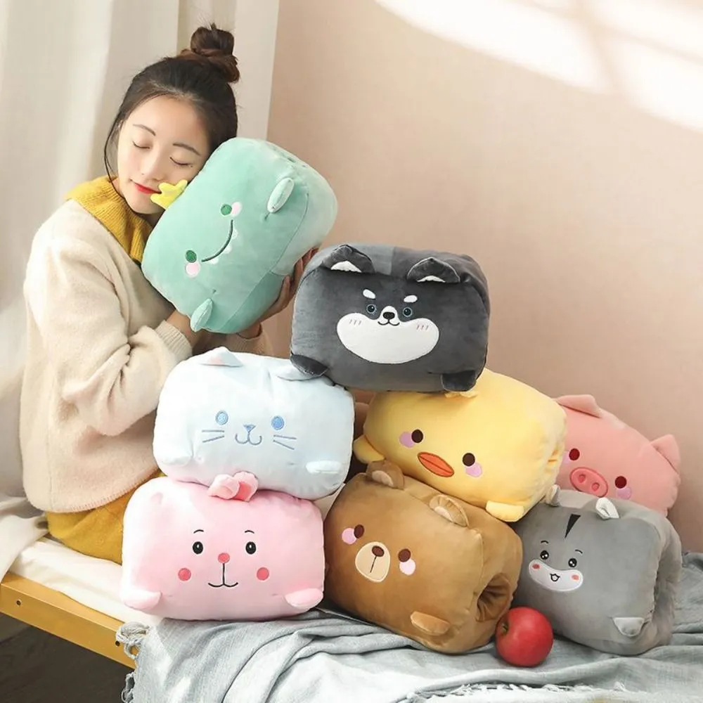 Criativo brinquedo de pelúcia mão mais quente travesseiro de pelúcia super macio manter quente escritório nap travesseiro animal dos desenhos animados brinquedo de pelúcia escritório