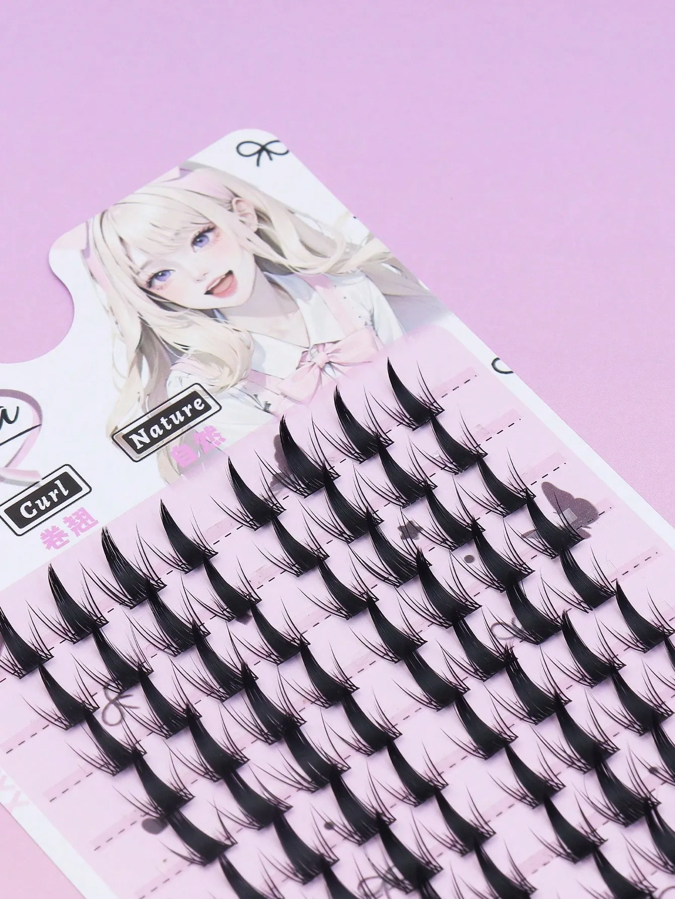 Manga anime espetado cluster cílios ponta afiada olho de raposa cílios individuais cosplay diy segmentado cílios falsos