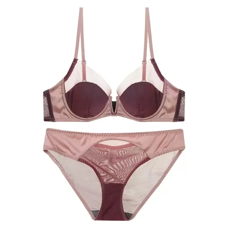 Malha francesa sexy suave roupa interior push-up copo fino sutiã macio underwire — image 12
