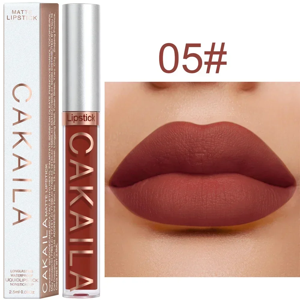 Matte Velvet Lip Glaze Tahan Lama Gincu Cecair Licin Sutera Tidak Mudah Luntur Lip Gloss Makeup Seksi Untuk Wanita Tint Bibir