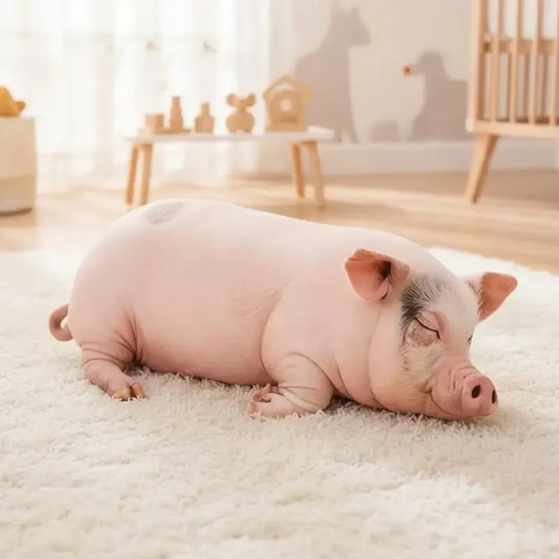 Travesseiro de pelúcia de porco realista 3D Almofada decorativa de tecido super macio e aconchegante para sofá cama, quarto, decoração de casa