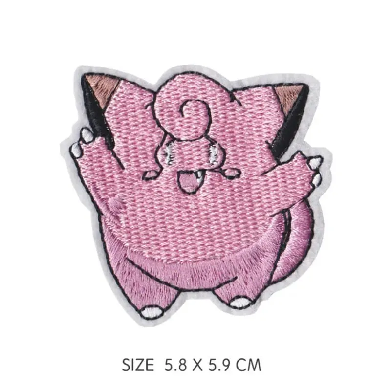 Cloth Patch Pikachu Clothes Stickers Sew on Embroidery Patches Applique Iron on Clothing Cartoon DIY Garment Decor