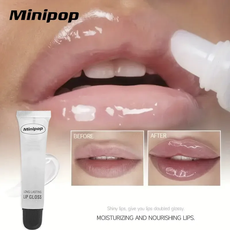 2/3/6pcs brilho labial transparente hidratante de longa duração | Óleo de base labial não pegajoso, acabamento de alto brilho, cosméticos para cuidados com os lábios 18ml