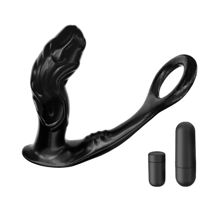 Vibrador anal vibrador masculino, massageador de próstata retardar a ejaculação, anel peniano, plugue anal com bala, brinquedos sexuais para homens, masturbador gay
