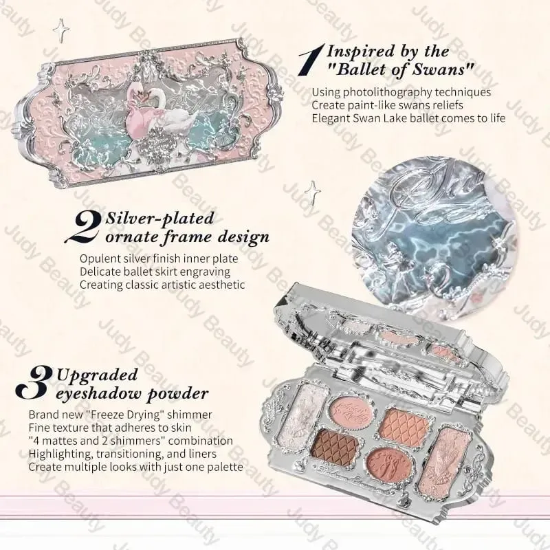 Maquiagem flor sabe conjunto concha pérola série seis cores paleta de sombra em relevo blush brilho batom kit com saco tudo em