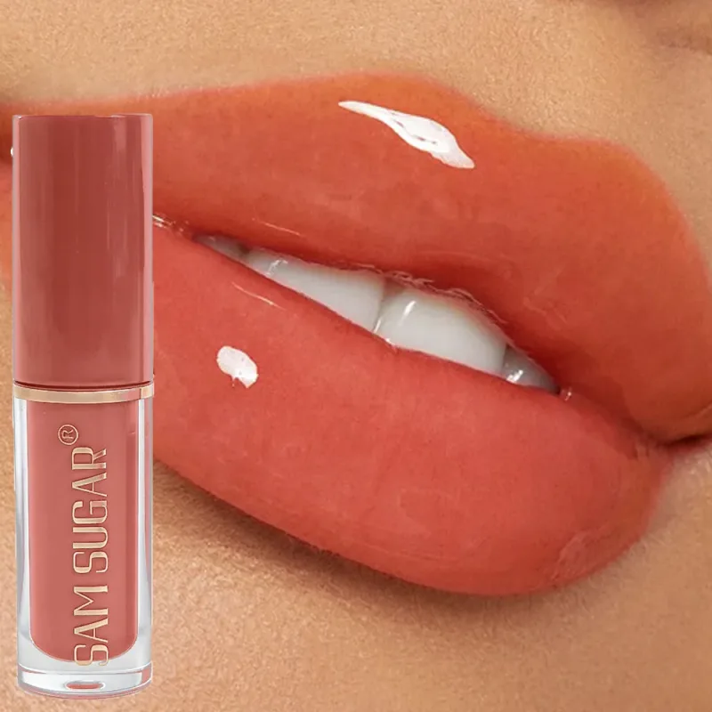 Batom líquido de longa duração, brilho labial hidratante, à prova d'água, copo antiaderente, mini brilho labial, maquiagem cosmética