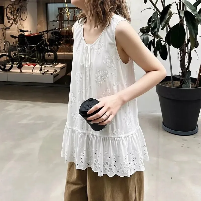 Solto sem mangas estilo preguiçoso sólido simplicidade colete topo verão novo fino all-match casual t camisas moda coreano roupas femininas