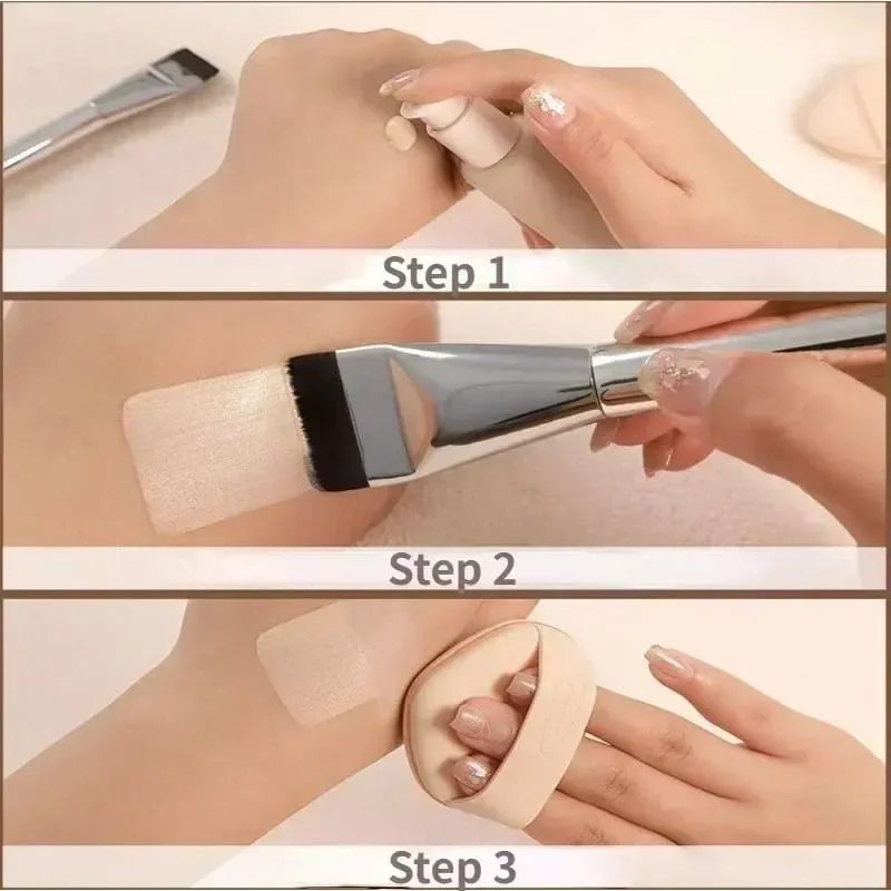 Pincel de base ultrafino, leve, fino, para contorno facial, pincel de contorno plano, mistura de base, creme, pincel de maquiagem, 1 peça