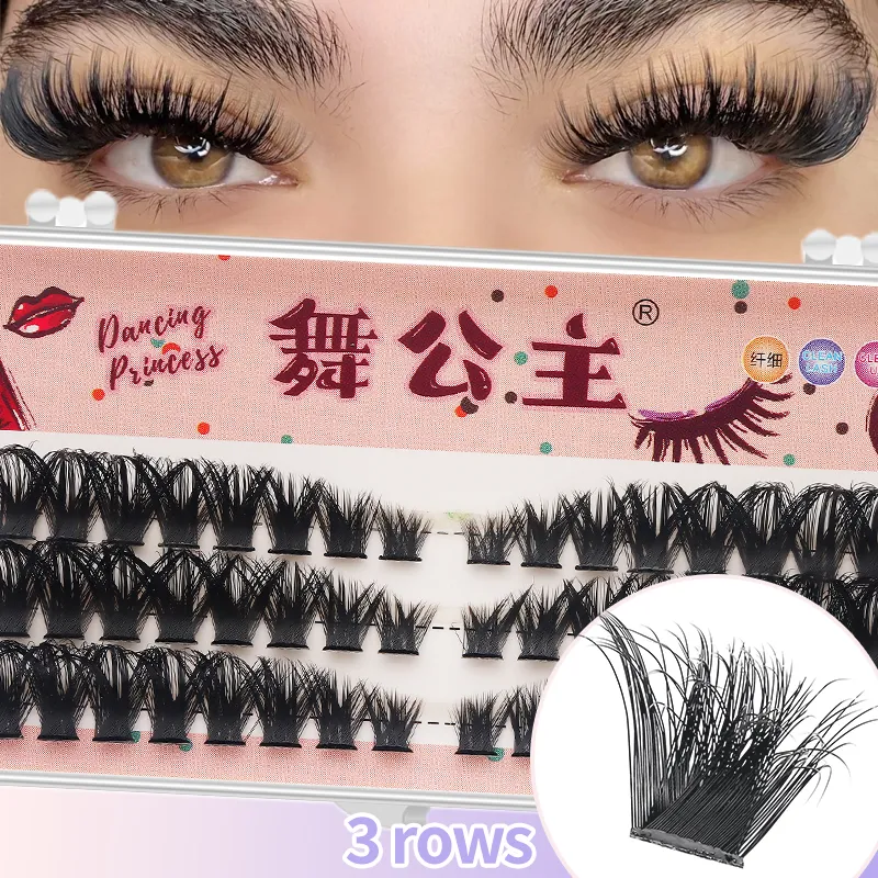 3 linhas diy grosso individual cluster extensões de chicote segmentado natural lash clusters estilo olho auto-enxerto cílios maquiagem