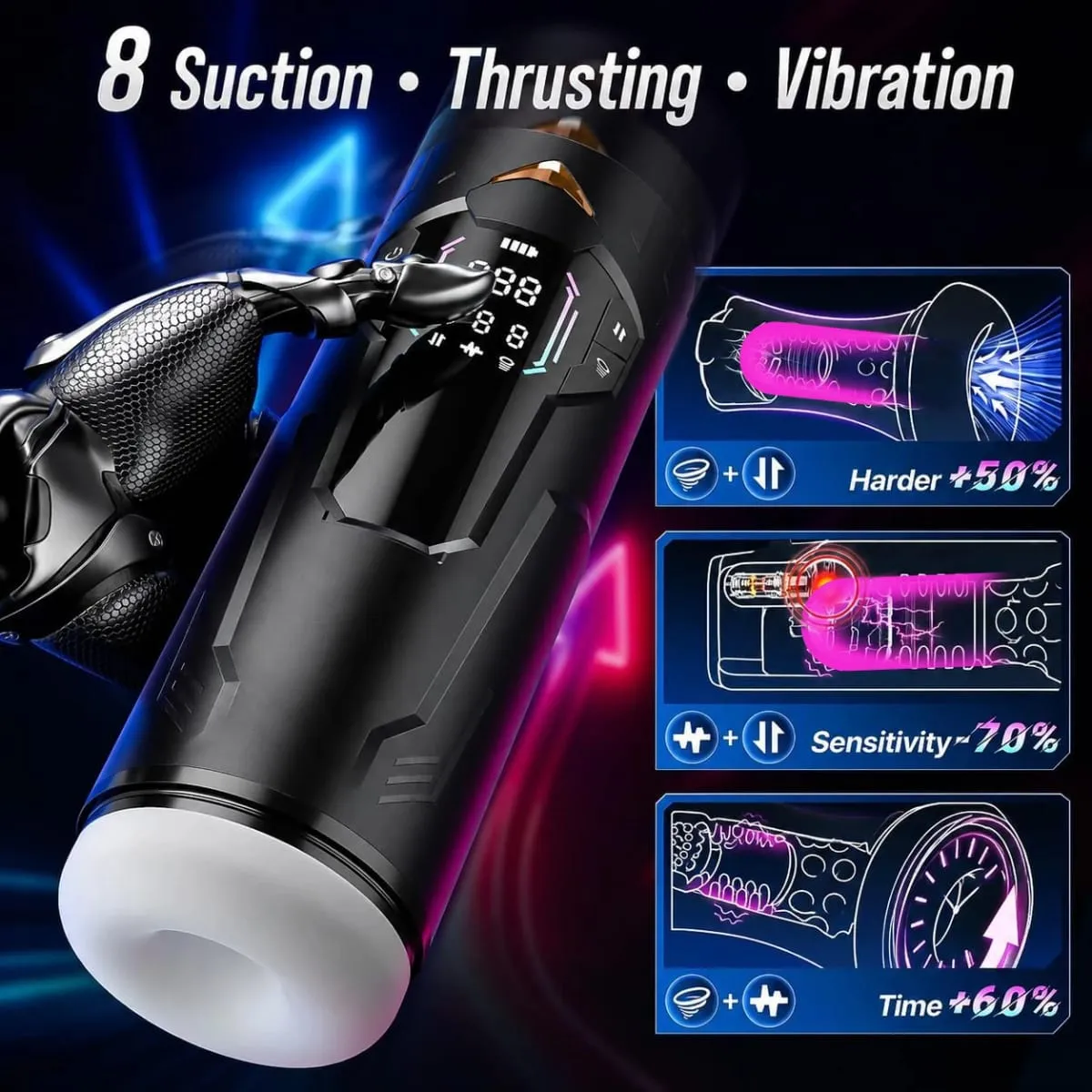 Masturbador masculino telescópico automático 7 modos de rotação de impulso bolso buceta boquete sexo máquina pênis bomba pistão mastubator