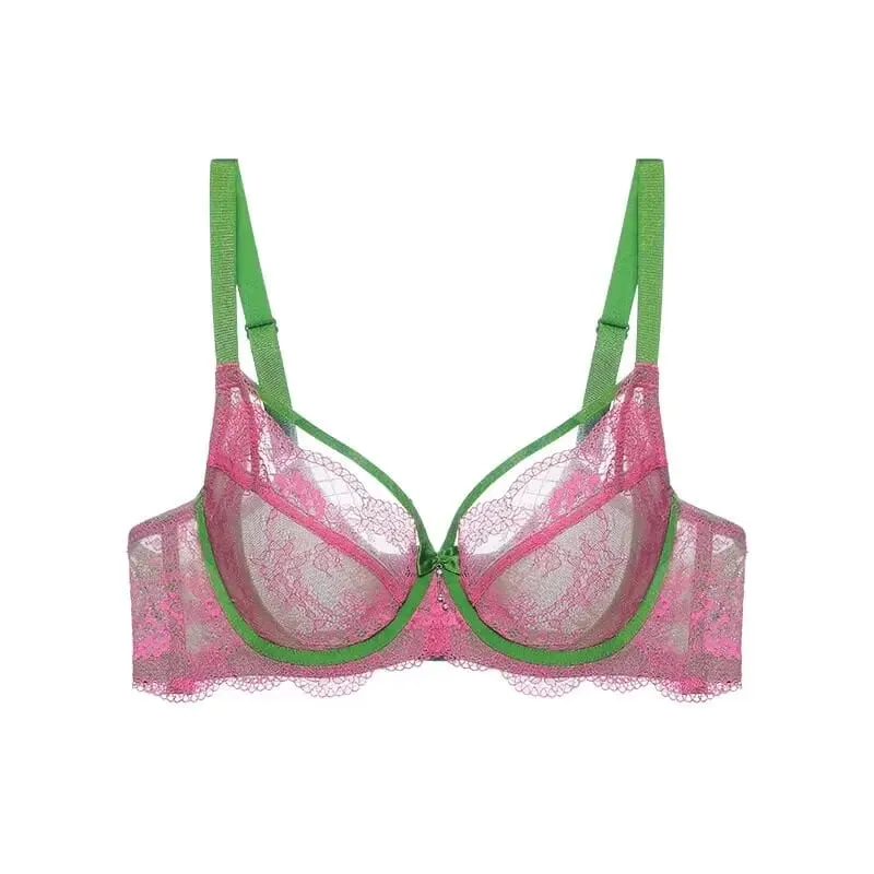 Sexy conjunto de sutiã minimizador copo completo renda ultra fina reunidos plus size 34-42 peito grande para pequeno suporte de peito lingerie conforto
