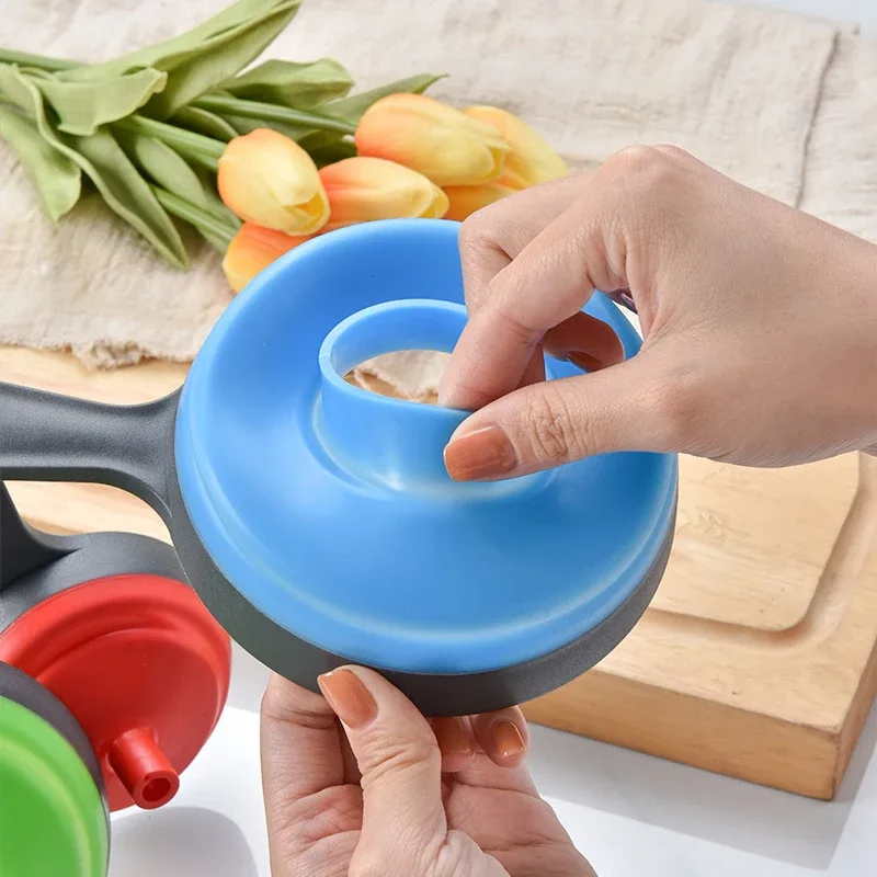 3 pçs/set com 3 tamanho funil de cozinha silicone dobrável telescópico funne pó líquido boca larga jam funil utensílios de cozinha