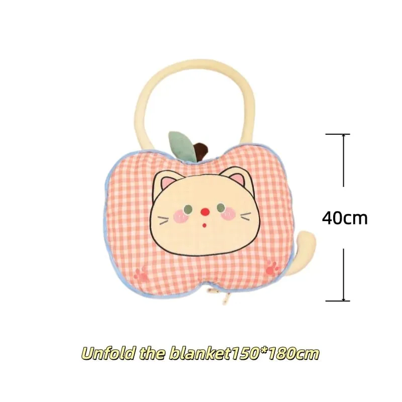Apple Plush Pillow Cat Stuffed Cushion Kawaii Soft Sofa Cushion Air Conditioning Blanket Throw Pillow Adorably Birthday Gifts