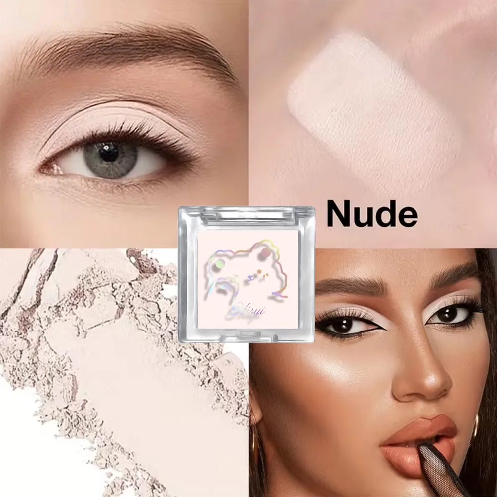 White Eyeshadow Palette Matte Shimmer Highlighter Waterproof Long Lasting Brightening Eye Makeup for Cut Crease
