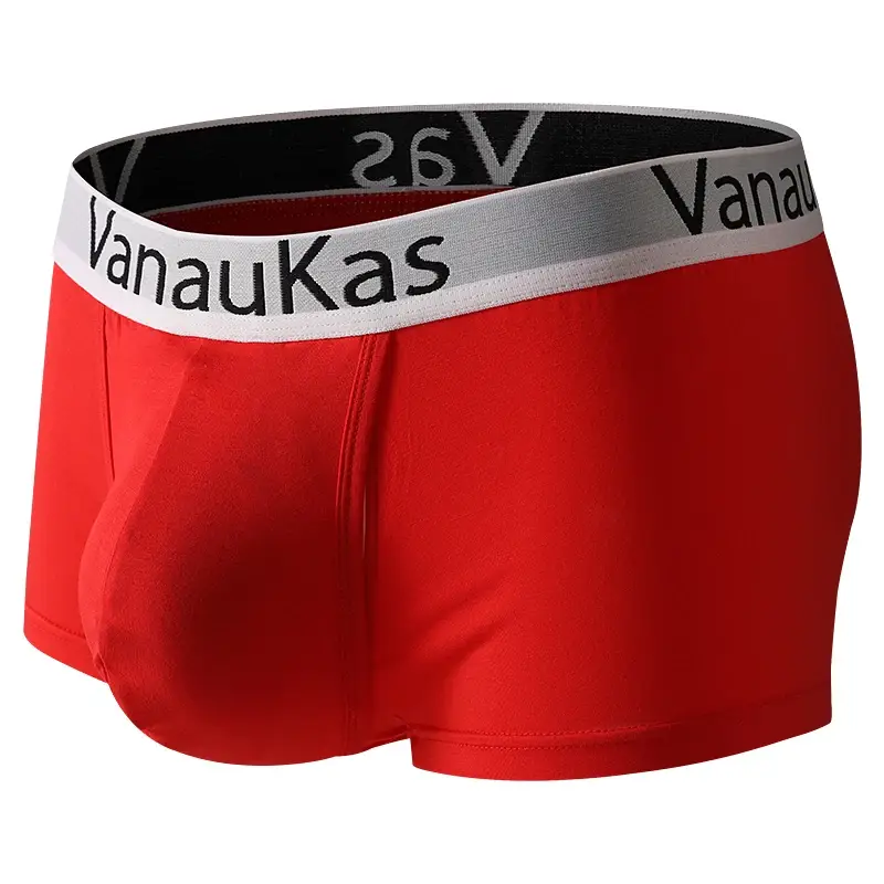 Shorts boxer modais masculinos com bolsa de suporte 3D e design conveniente de abertura lateral para uso confortável