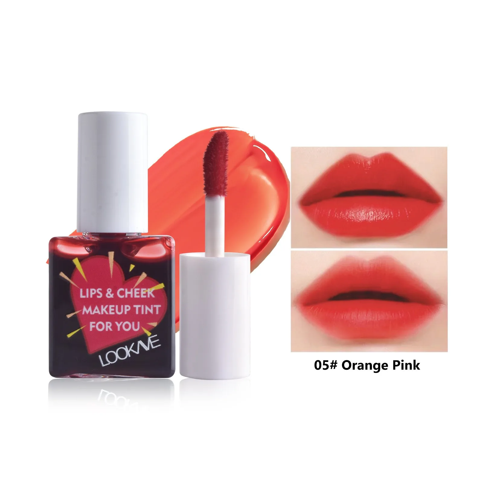 Batom líquido para bochecha, brilho labial fosco, hidratante, frutas, blush, 6 cores, brilho labial, cosméticos à prova d'água de longa duração