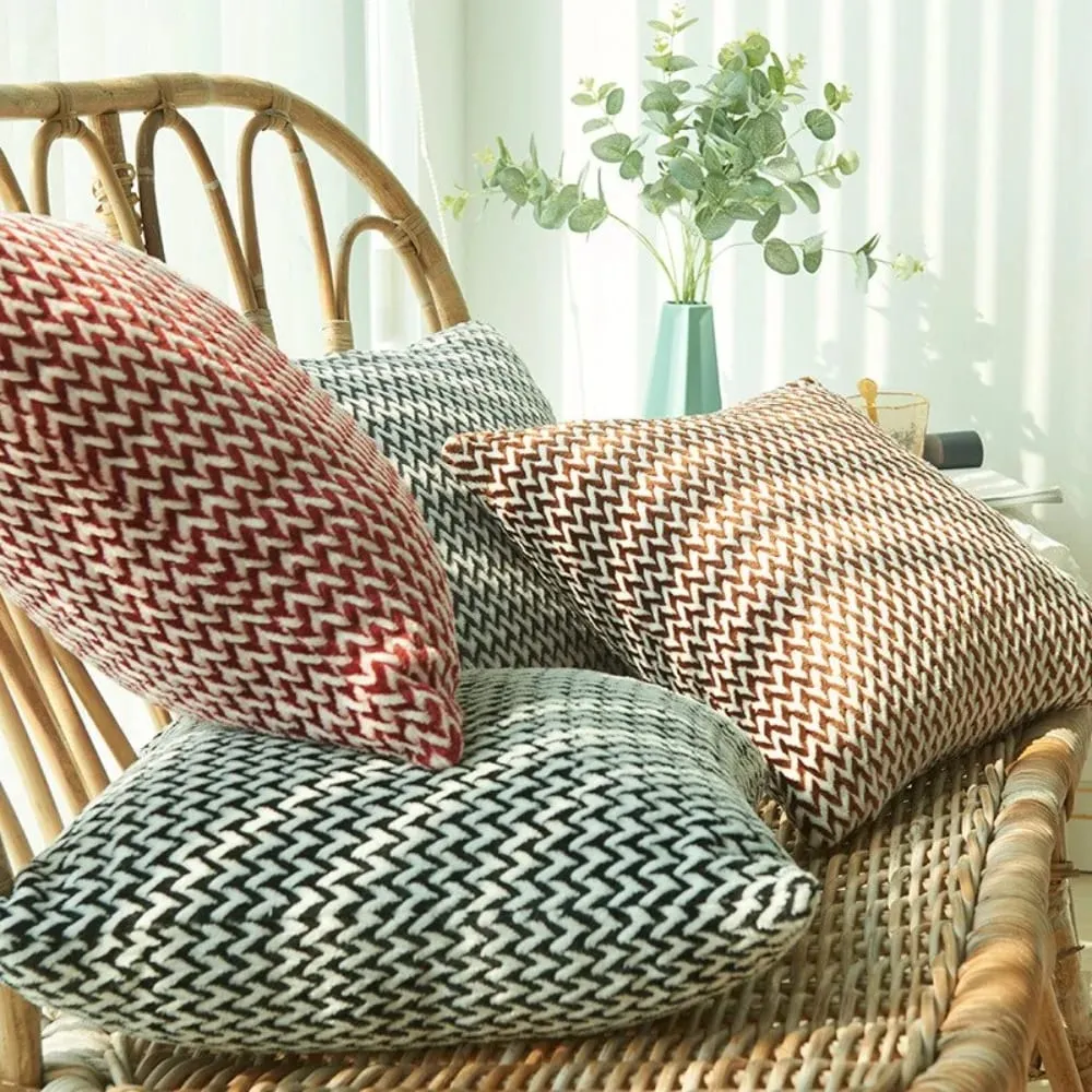 Simple Double-sided Plush Cushion Cover 18x18 Inch Soft Decorative Throw Pillow Case for Home Living Room Sofa Car