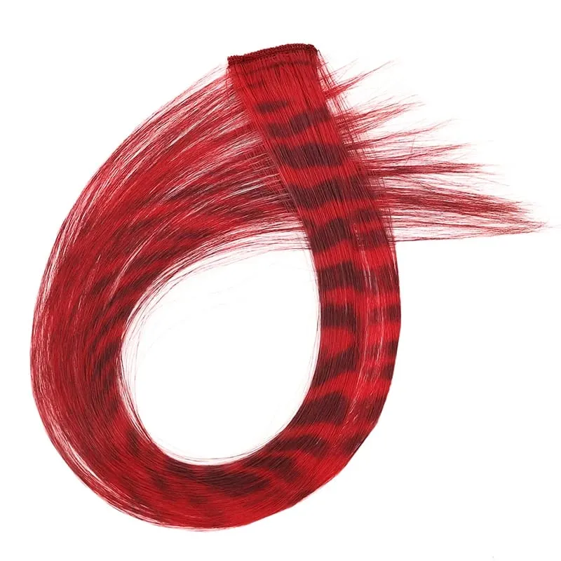 18 inch synthetic feather colored hair extensions with color integrated hair clips and wigs suitable for women's party outfits