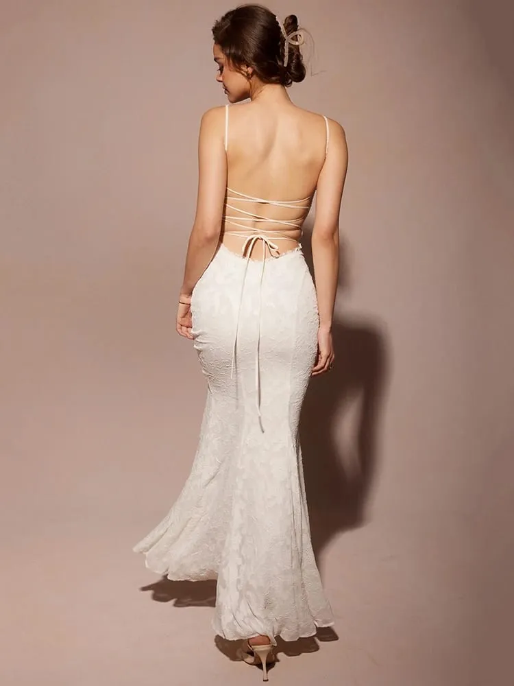 Articat-Women's Sexy Sleeveless Lace Patchwork Backless Bodycon Maxi Dress Elegant Party Club Evening Dress 2024 Summer — image 3