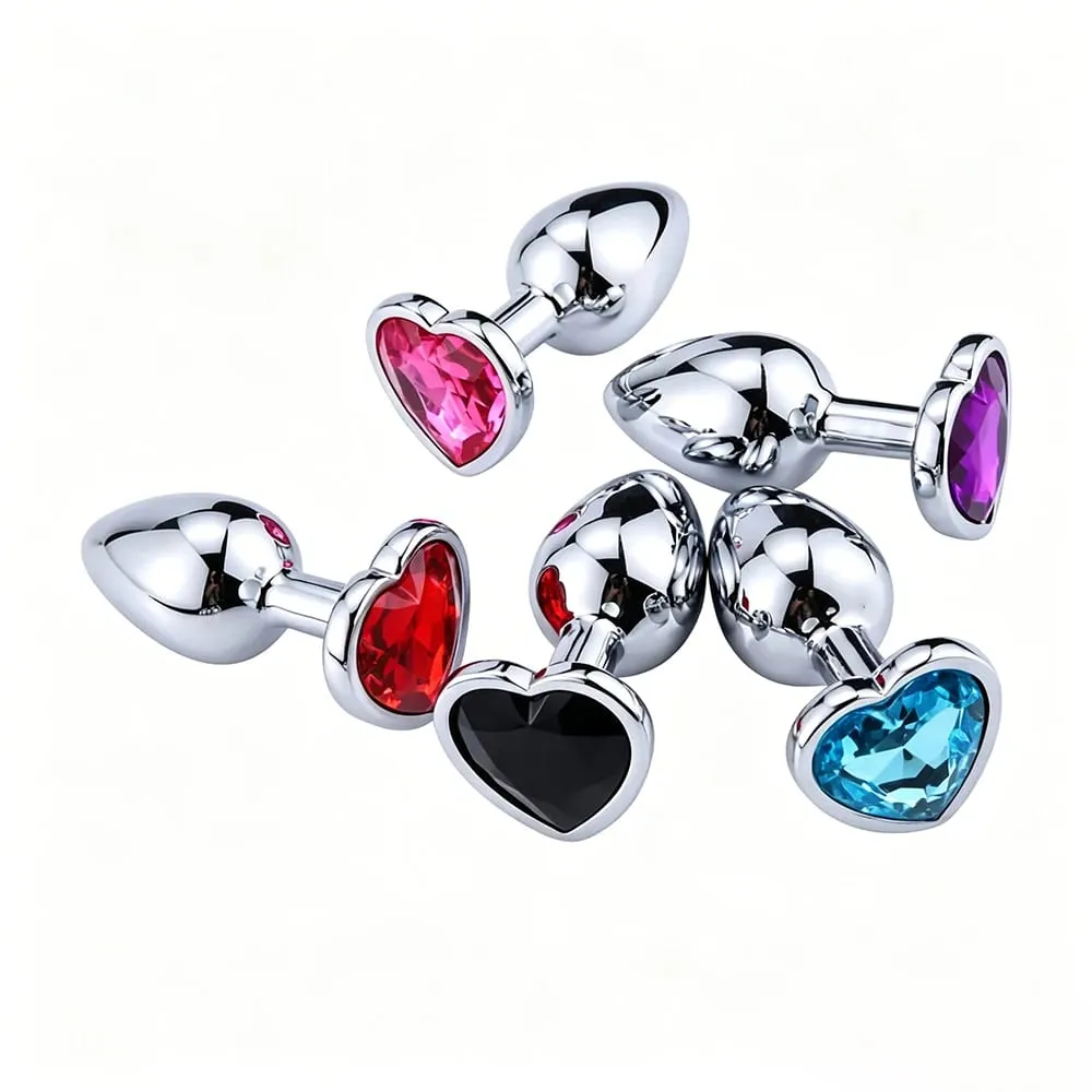 Plugue anal s/m/l em formato de coração, contas anais de cristal de metal, massageador de próstata, produtos adultos gays, loja de brinquedos sexuais para mulheres e homens — image 5