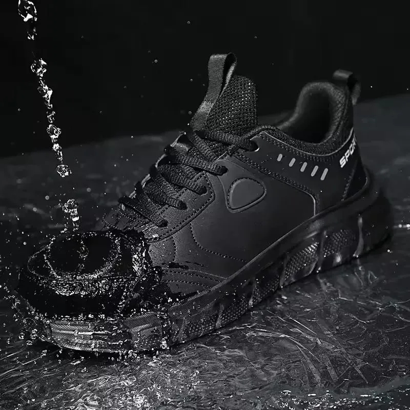 Sapatos de trabalho impermeáveis ​​masculinos leves e confortáveis ​​anti deslizamento tênis de absorção de choque ao ar livre tênis casuais sapatos da moda
