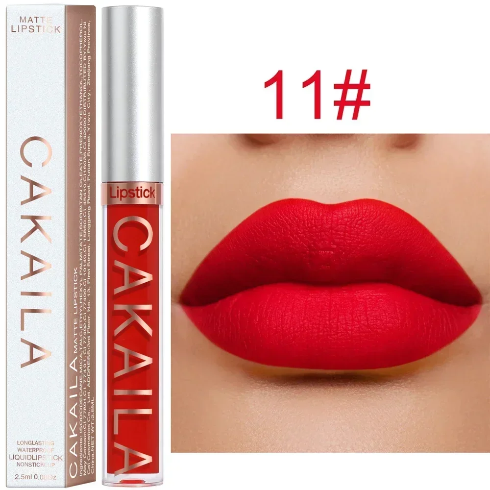 Matte Velvet Lip Glaze Tahan Lama Gincu Cecair Licin Sutera Tidak Mudah Luntur Lip Gloss Makeup Seksi Untuk Wanita Tint Bibir